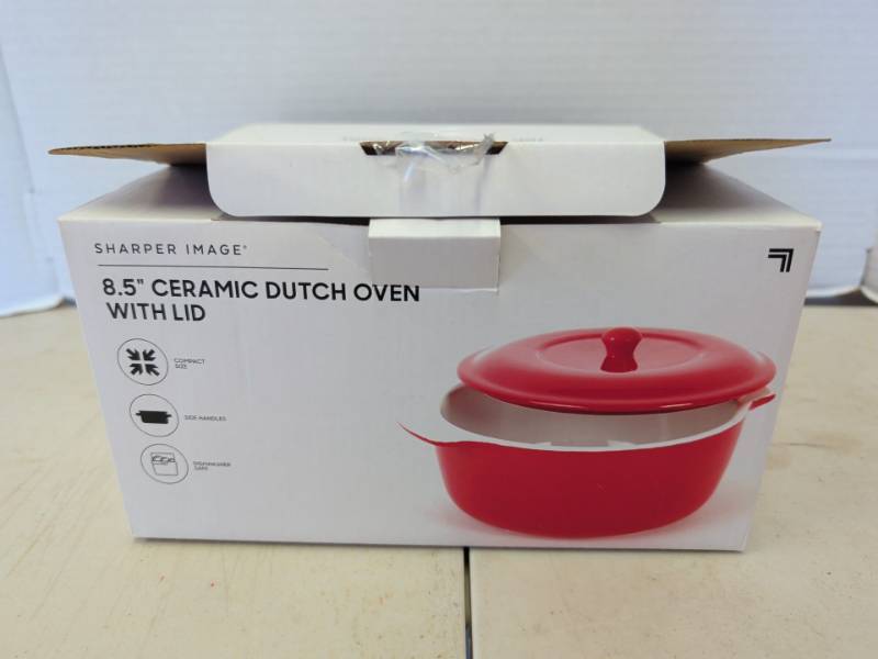 lot 3320 image: Sharper Image Ceramic Dutch Oven with Lid 8.5 in