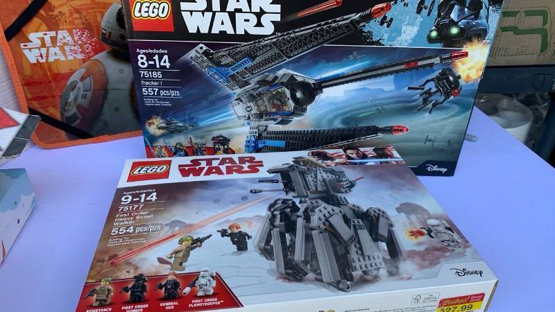 lot 3404 image: LEGO Star Wars First Order Heavy Scout Walker 554 Pcs 75177, and other Star Wars Lego and lap desk