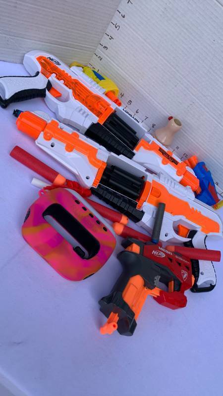 lot 3407 image: Nerf Longarm Doomlands Impact Zone Blaster Lot Plus Mega BigShock