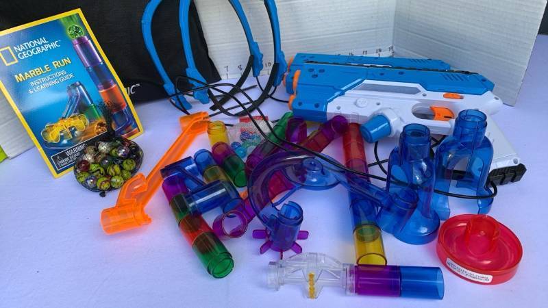 lot 3409 image: National Geographic marble run game an X shot game