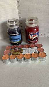 lot 3463 image: Yankee candles and ikea tea light candles