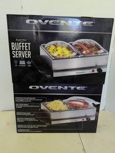 lot 3512 image: OVENTE Electric Buffet Server 2 x 1 Liter Pans 150 Watt