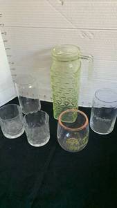 lot 3613 image: Pitcher and glasses