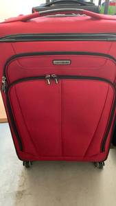 lot 3624 image: Samsonite Red Rolling Suitcase Luggage 30x18x10