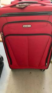 lot 3625 image: Samsonite Red Rolling Suitcase Luggage 30x18x10