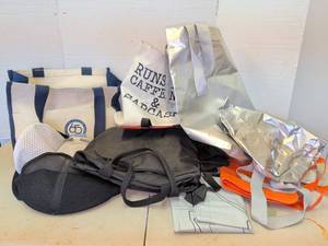 lot 3717 image: Assorted Lot of Tote Bags and Mesh Bags, Includes 65 Years 1951-2016 Canvas Totes