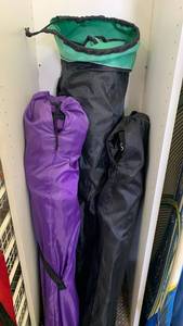 lot 3802 image: Lot of 3 Drawstring Carry Bags Containing Folded camping chairs