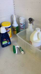 lot 3809 image: Mixed Cleaning Supply Lot Clorox Lysol Bissell Natures Miracle Bac A Cap