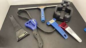 lot 4105 image: Ice Scrapers and Squeegee Including Mini-Dozer and Alltrade