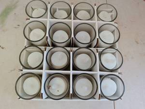 lot 4218 image: Tea Light Candles with Clear Glass Cups Lot of 16