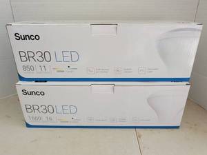 lot 4238 image: Sunco BR30 LED Bulbs 5000K 11W 850 Lumen and 16W 23 bulbs total