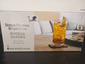 lot 4303 image: Better Homes and Garden 7 Bodega Glasses.  16oz each