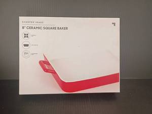 lot 4326 image: New in Box.  Sharper Image 8in Ceramic Square Baker