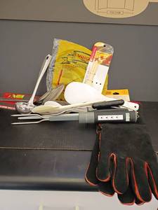 lot 4336 image: Kitchen Utensils plus a pair of Leather Gauntlet Gloves