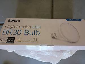 lot 4349 image: Sunco BR30 LED Bulbs.  11watt 11pack