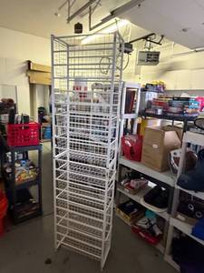 lot 3126 image: Elfa white wire basket system