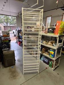 lot 3127 image: Elfa white wire basket system