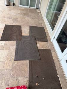lot 6000 image: Four rubber backed large outdoor door mats