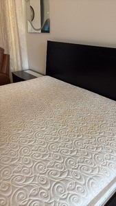 lot 21 image: King size bed with Tempur-Rhapsody breeze mattress with boxspring 49 x 87 x 84 height to top of mattress 27