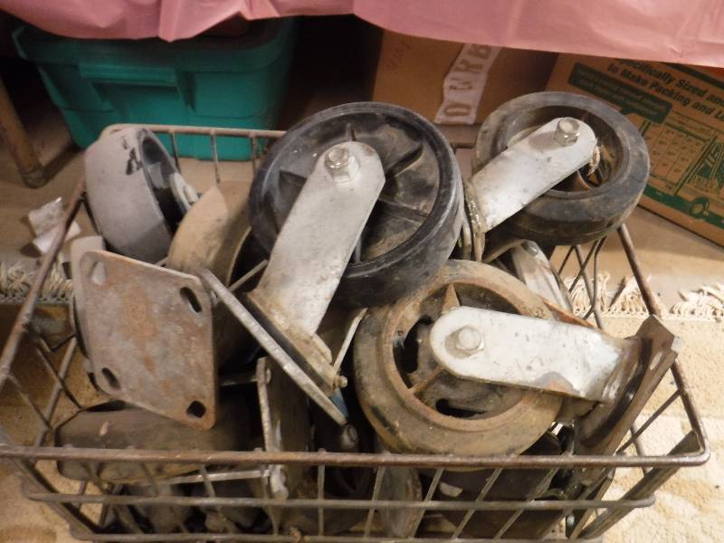 lot 1130 image: Basket full of casterswheels