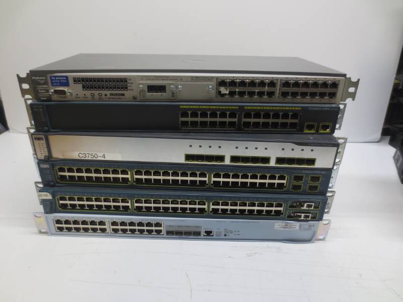 lot 1207 image: Lot of 6 misc network switches
