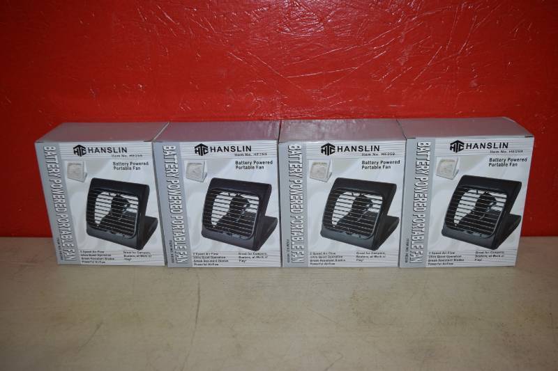 lot 321 image: 4 Hanslin Battery Powered Portable Fans