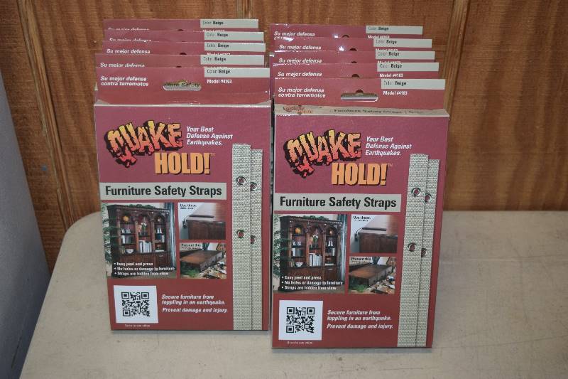 lot 334 image: 10 Packages of 2 Quake Hold Furniture Safety Straps
