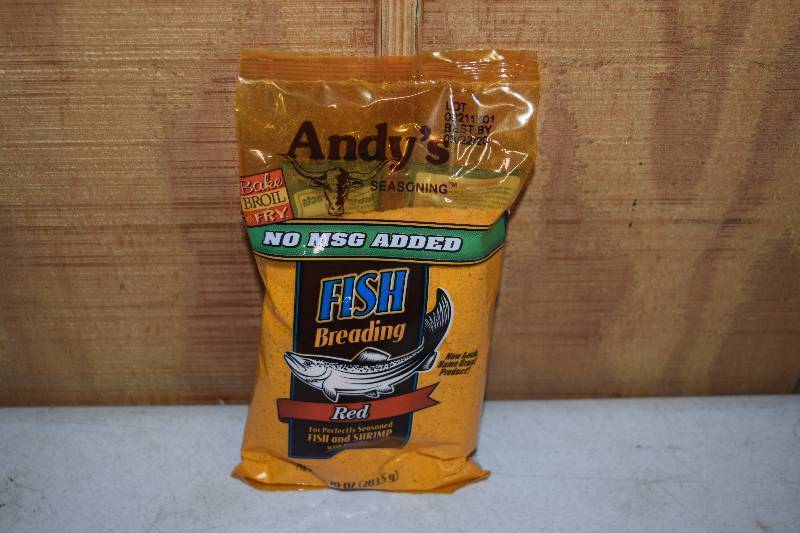 lot 406 image: 12 Packages Andys Red No MSG Fish Breading