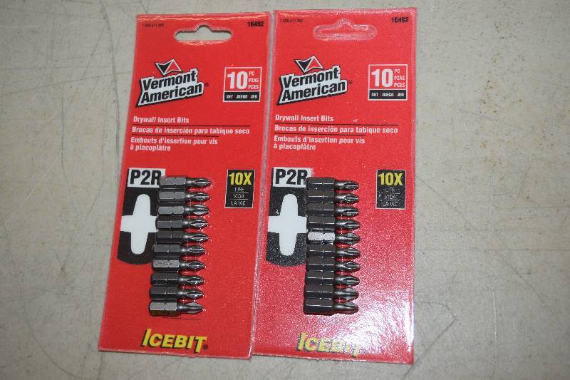 lot 493 image: 2 Vermont American 10 Piece Drywall Insert Bits