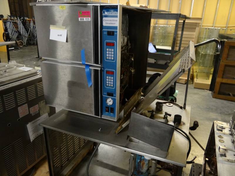 lot 9320 image: Cleveland Convection Steamer with Work Table and Faucet