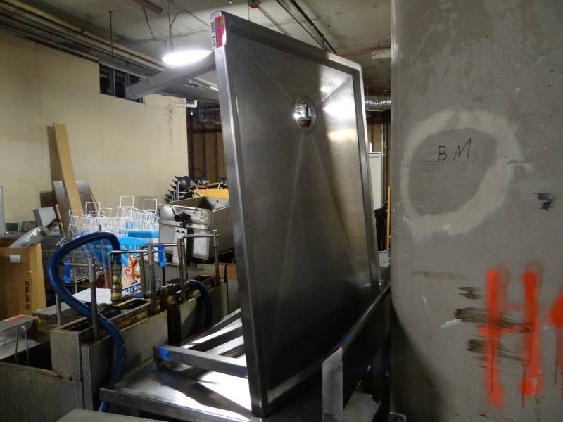 lot 9328 image: Stainless Steel Work Table with Drain Hole