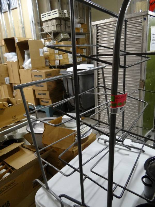 lot 9340 image: Lot of 3 Metal Display Stands with Rectangle Slots