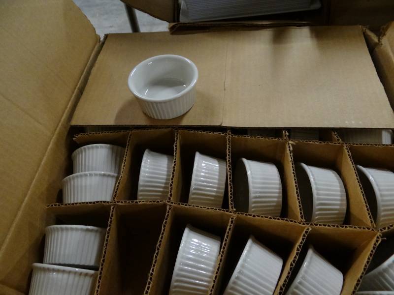 lot 9361 image: Box of Ceramic Serving Cups Approximately 48