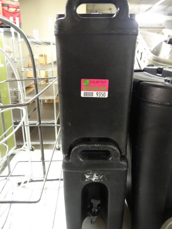 lot 9350 image: 2 Black Insulated Plastic Beverage Cooler Dispensers