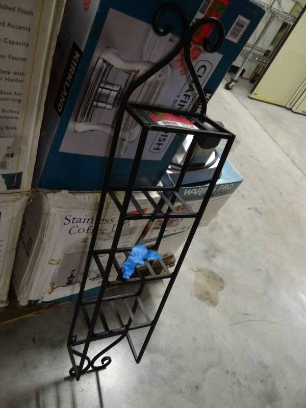 lot 9358 image: 4 Black Metal Hanging Shelves