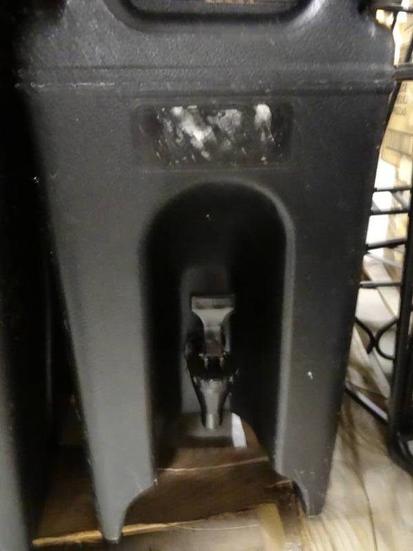 lot 9365 image: 2 Black Insulated Plastic Beverage Cooler Dispensers