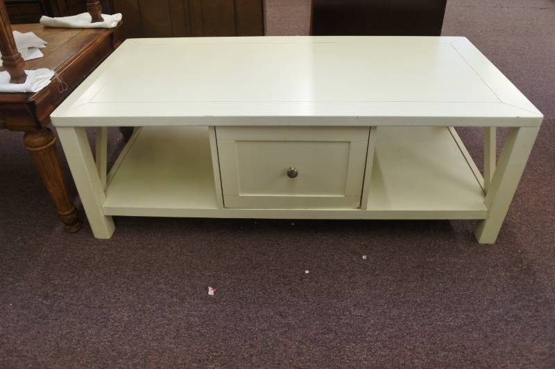 lot 3007 image: Ashley Furniture White Coffee Table