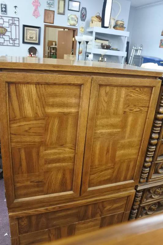 lot 3013 image: Wooden Wardrobe 37.5 X 18.5