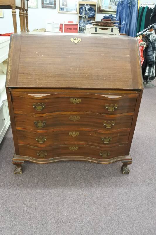lot 3016 image: Genuine Mahogany Secretary Desk