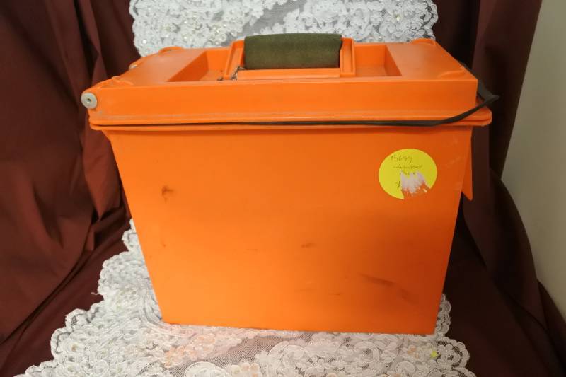 lot 3027 image: Orange Heavy Duty Plastic Ammo Case