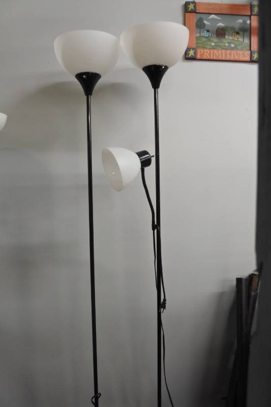lot 3069 image: A Set of Black Standing Lamps