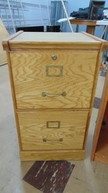 lot 7231 image: wood 2 drawer file cabinet
