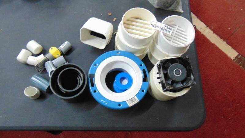 lot 7346 image: plumbing lot - toilet mount - PVC items and more