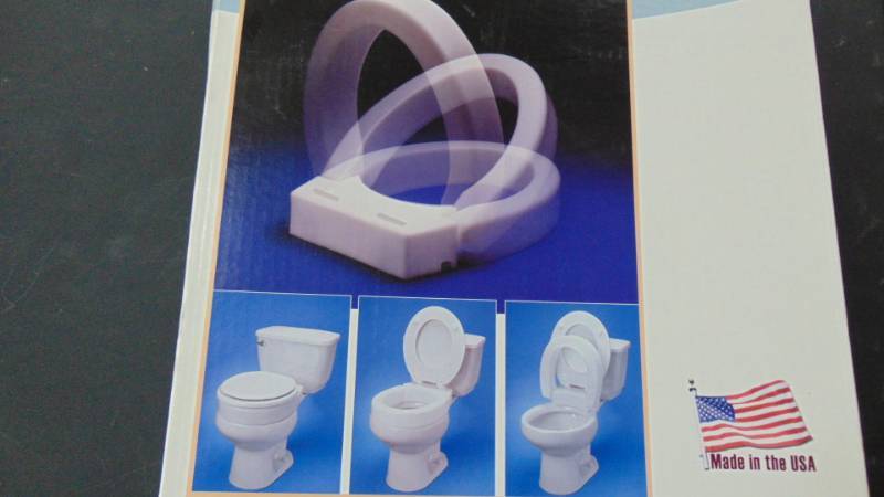 lot 7354 image: hinged elevated toilet seat