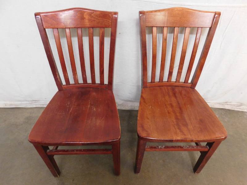 lot 619C image: 2 Wood Dining Height Chairs