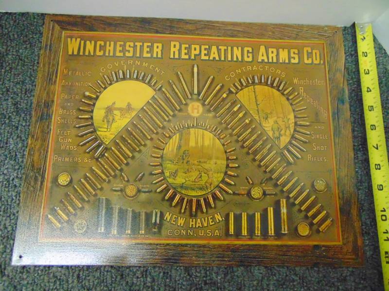 lot 3239 image: Winchester repeating Arms metal sign - New