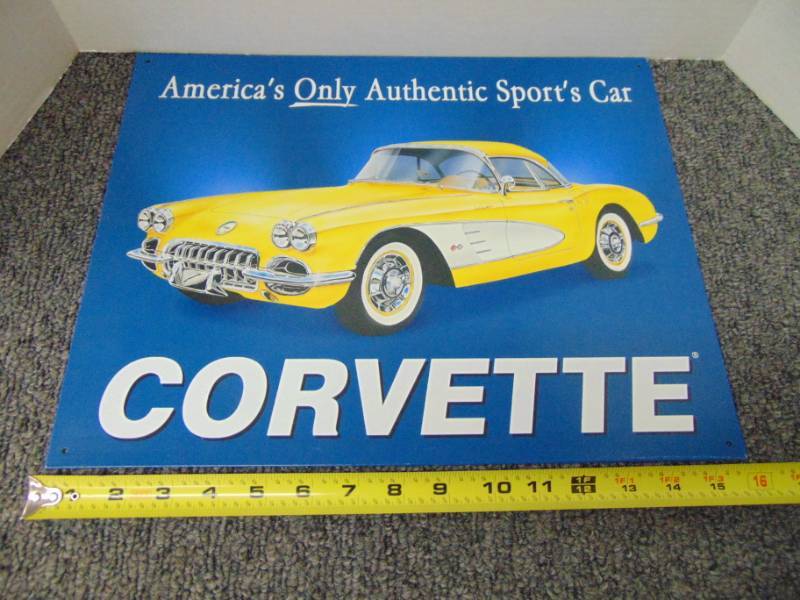 lot 3241 image: Corvette Metal Sign - New
