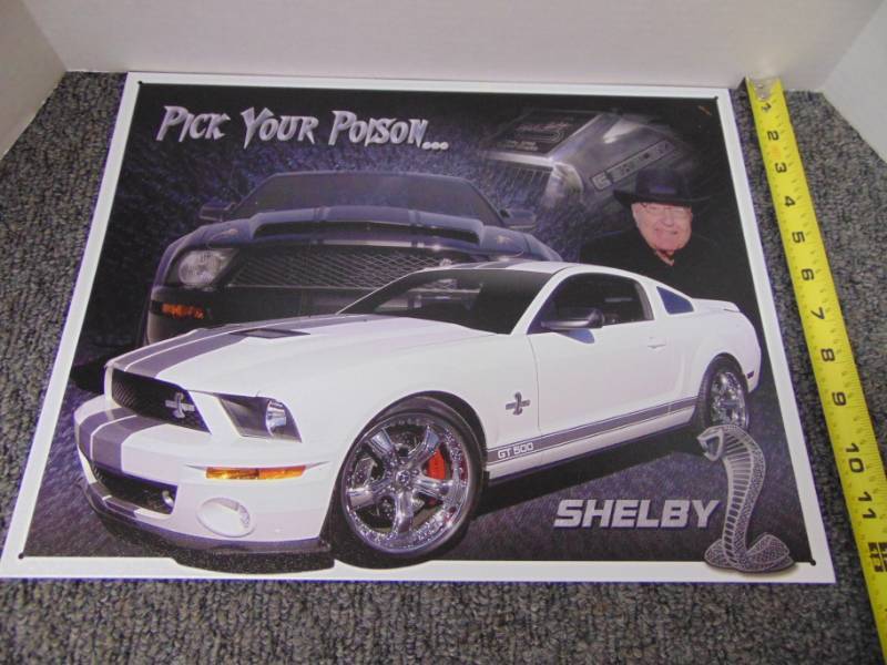 lot 3242 image: Shelby Mustang Metal Sign - New