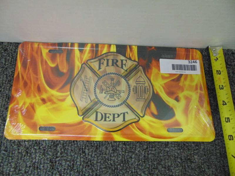 lot 3246 image: Fire Department License Tag - New