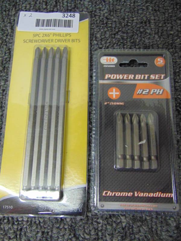 lot 3248 image: Screwdriver Bit Set - #2 Phillips - New